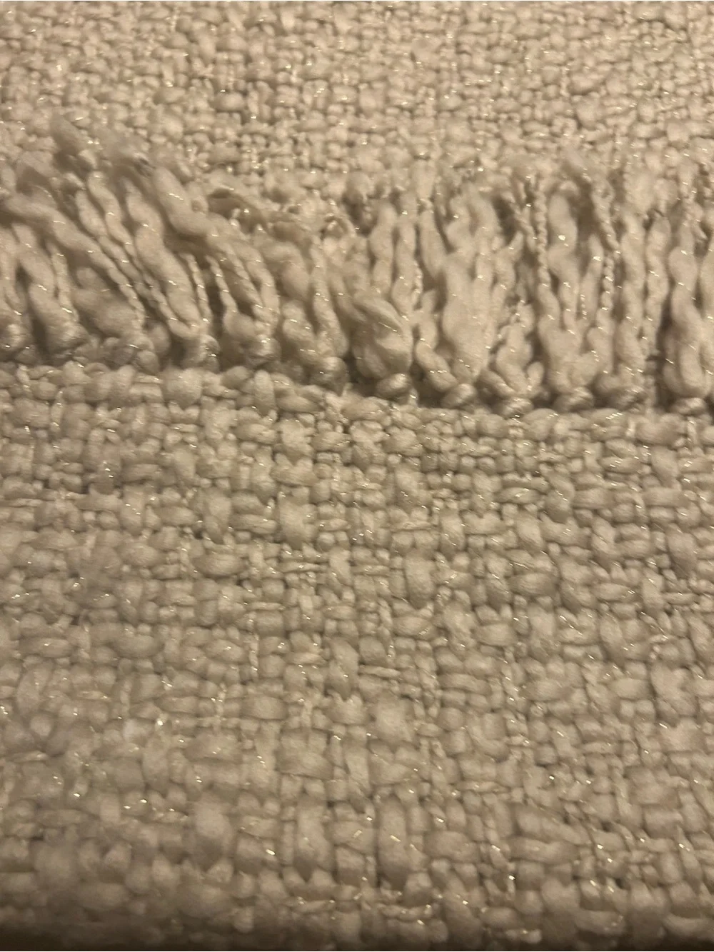 Pottery Barn metallic thread throw